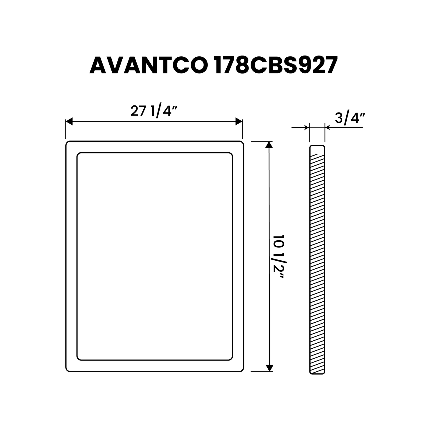 Cutting Board 27 1/4" x 10 1/2" x 3/4" Equivalent to Avantco 178CBS927 - Plastichop
