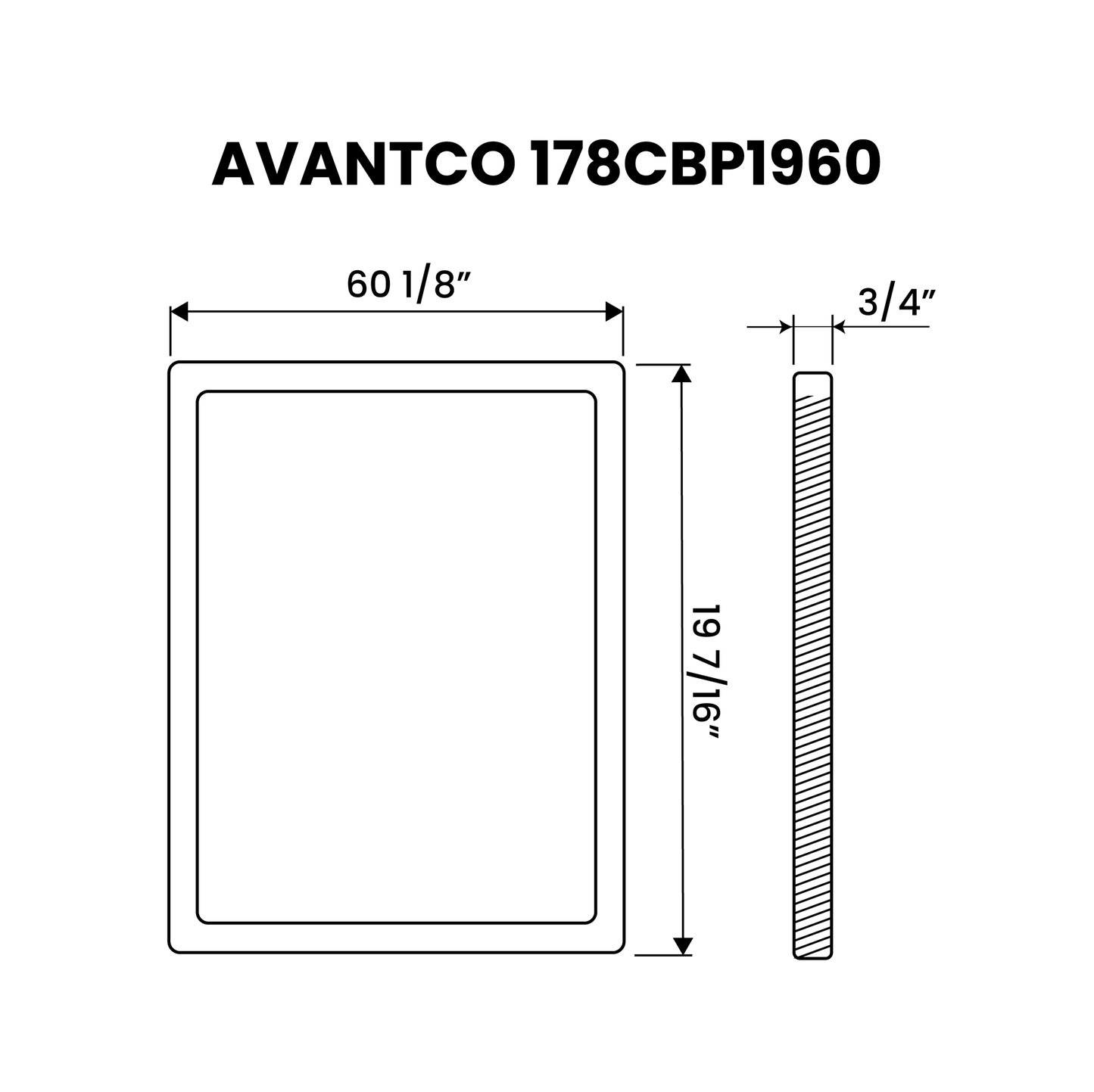 Cutting Board 60 1/8" x 19 7/16" Equivalent to Avantco 178CBP1960 - Plastichop