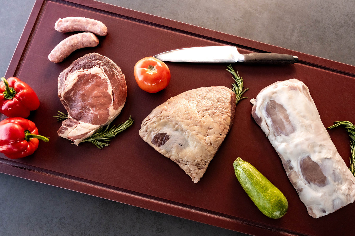 cutting board of pp with meat