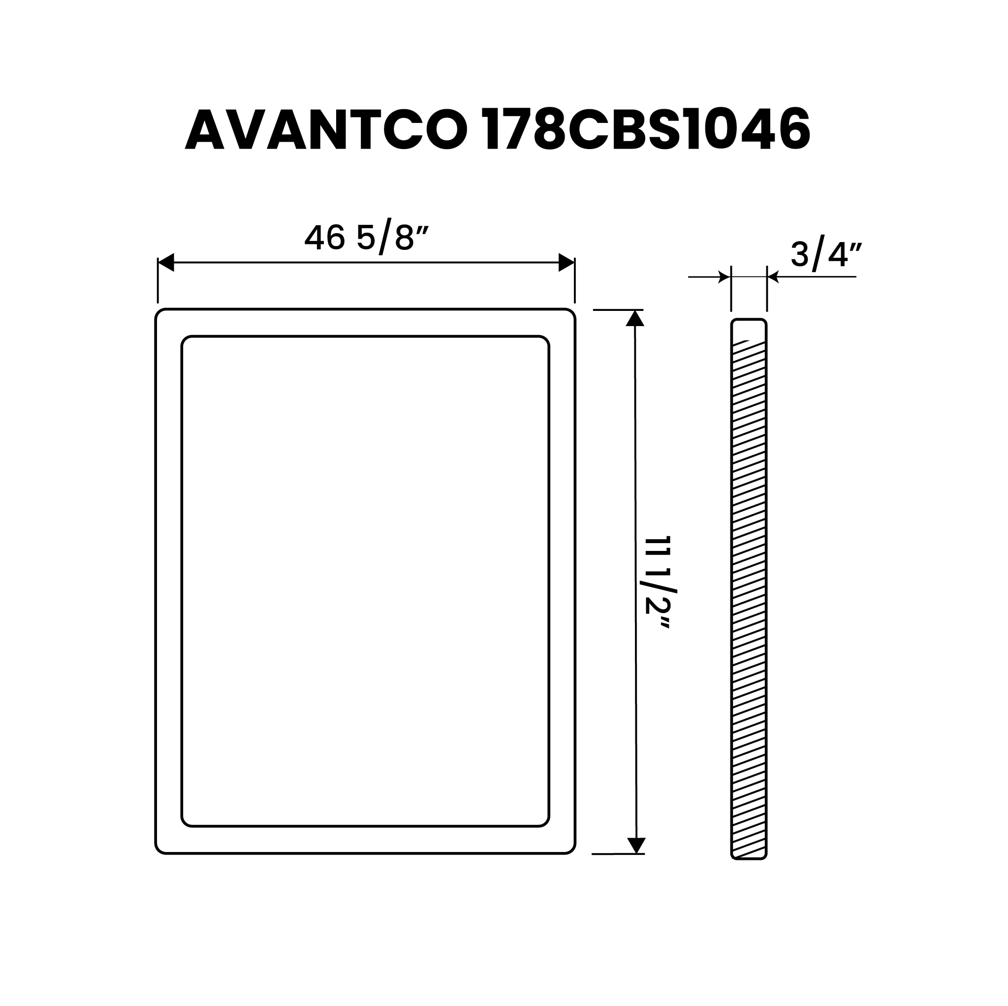 Avantco 178CBS1046 46 5/8" x 11 1/2" x 3/4" Cutting Board - Plastichop