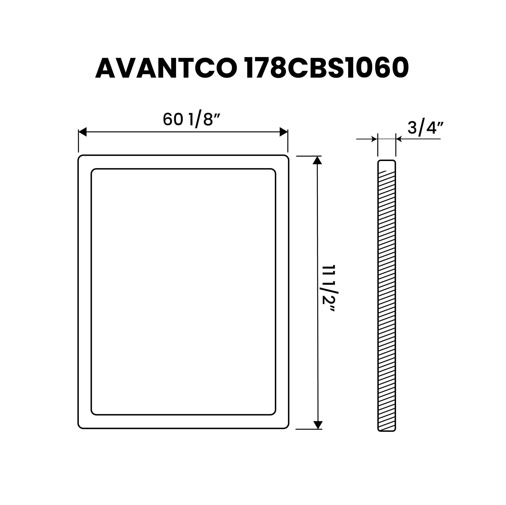 Avantco 178CBS1060 60 1/8" x 11 1/2" x 3/4" Cutting Board - Plastichop